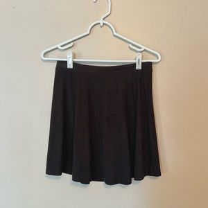 Black Faux Suede Circle Skirt, Size S
